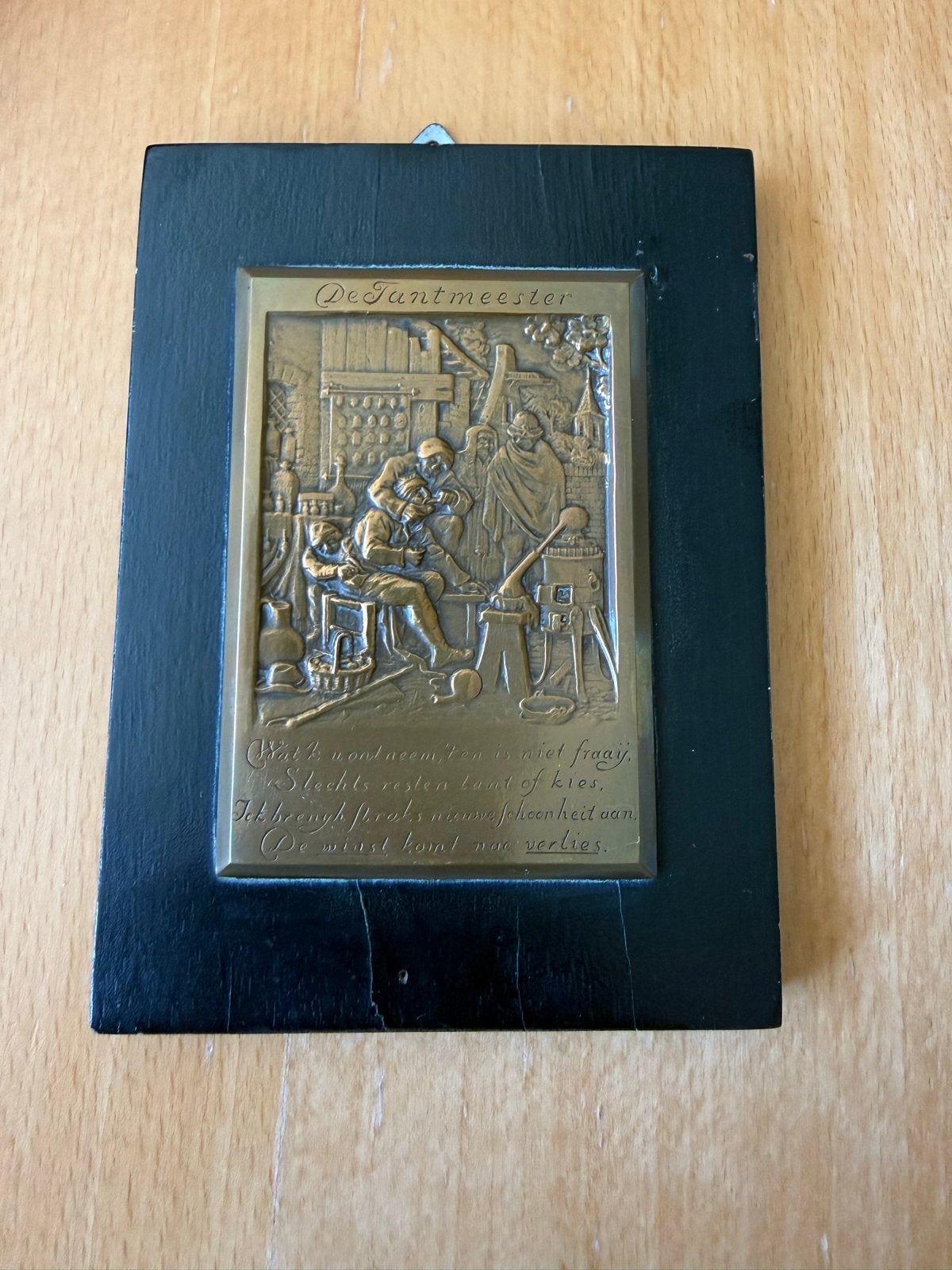 Vintage Plaquette 'De Tandmeester' - G.J. & D. Tholen, Antiek en Kunst, Ophalen of Verzenden