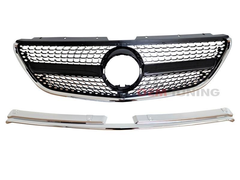 VITO W447 Grille Black Diamond Style 14‑24 NON-Distronic, Auto diversen, Tuning en Styling, Ophalen of Verzenden