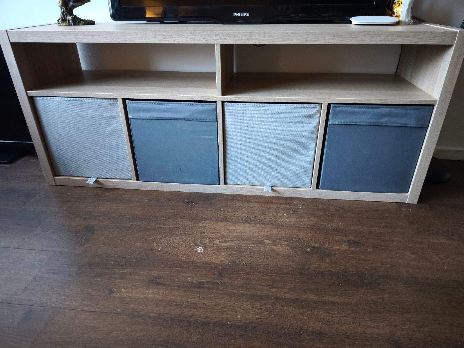 IKEA TV-meubel en salontafel (wit gelazuurd eikeneffect), Ophalen, Eikenhout, Zo goed als nieuw, Rechthoekig