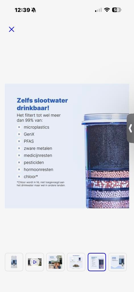 Aqualine 5 Waterfilter - Glas - 5 Liter - pH Neutraal, Ophalen of Verzenden, Zo goed als nieuw, Overige typen