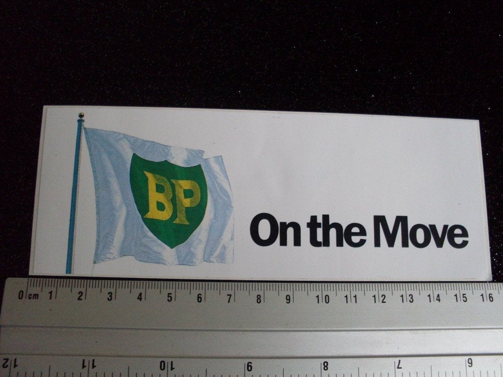 sticker BP vlag On the move, Verzamelen, Verzenden, Zo goed als nieuw, Bedrijf of Vereniging