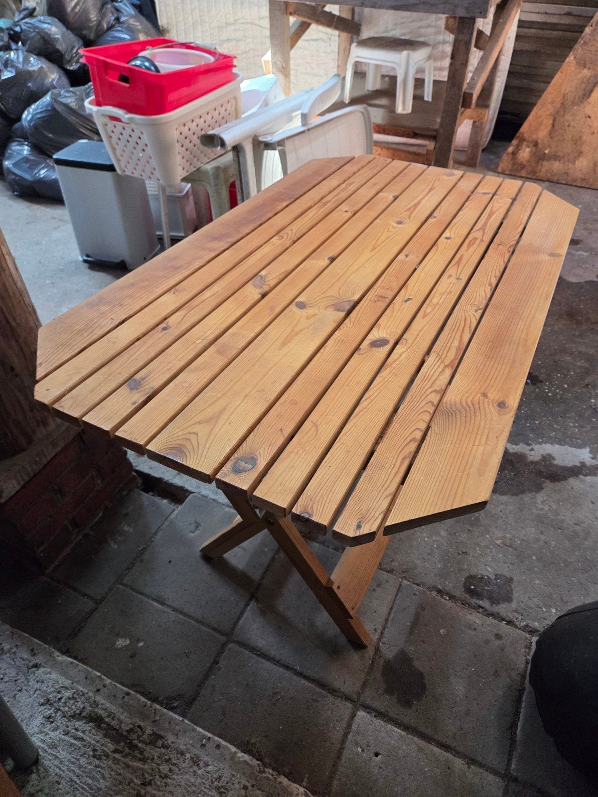 Houten tafel - inklapbaar, Huis en Inrichting, Tafels | Eettafels, Ophalen, Gebruikt, 100 tot 150 cm, 50 tot 100 cm
