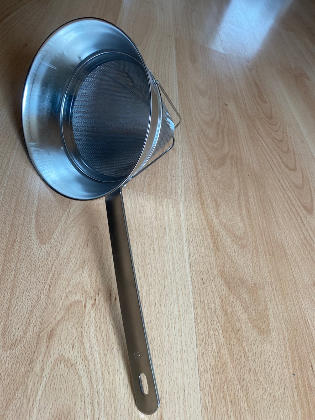 Nieuwe RVS Kegelvormige ( puntzeef) zeef met steel, Ophalen of Verzenden, Nieuw