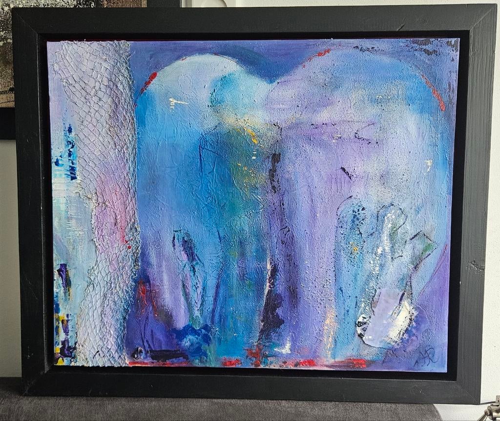 Liefdestafereel  acrylverf., Ophalen of Verzenden