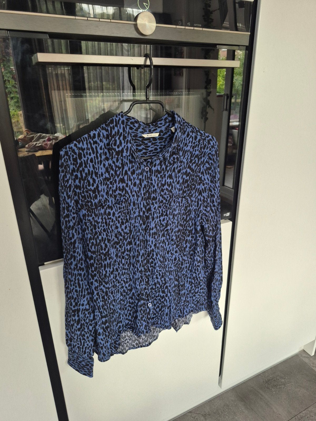 Mustang True Denim blouse met dierenprint - Maat 38