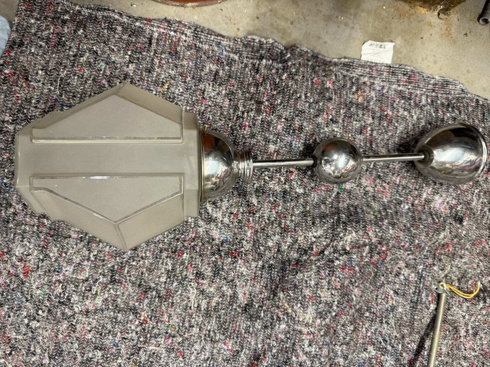Prachtige Art Deco Plafondlamp met Matglas, Ophalen of Verzenden