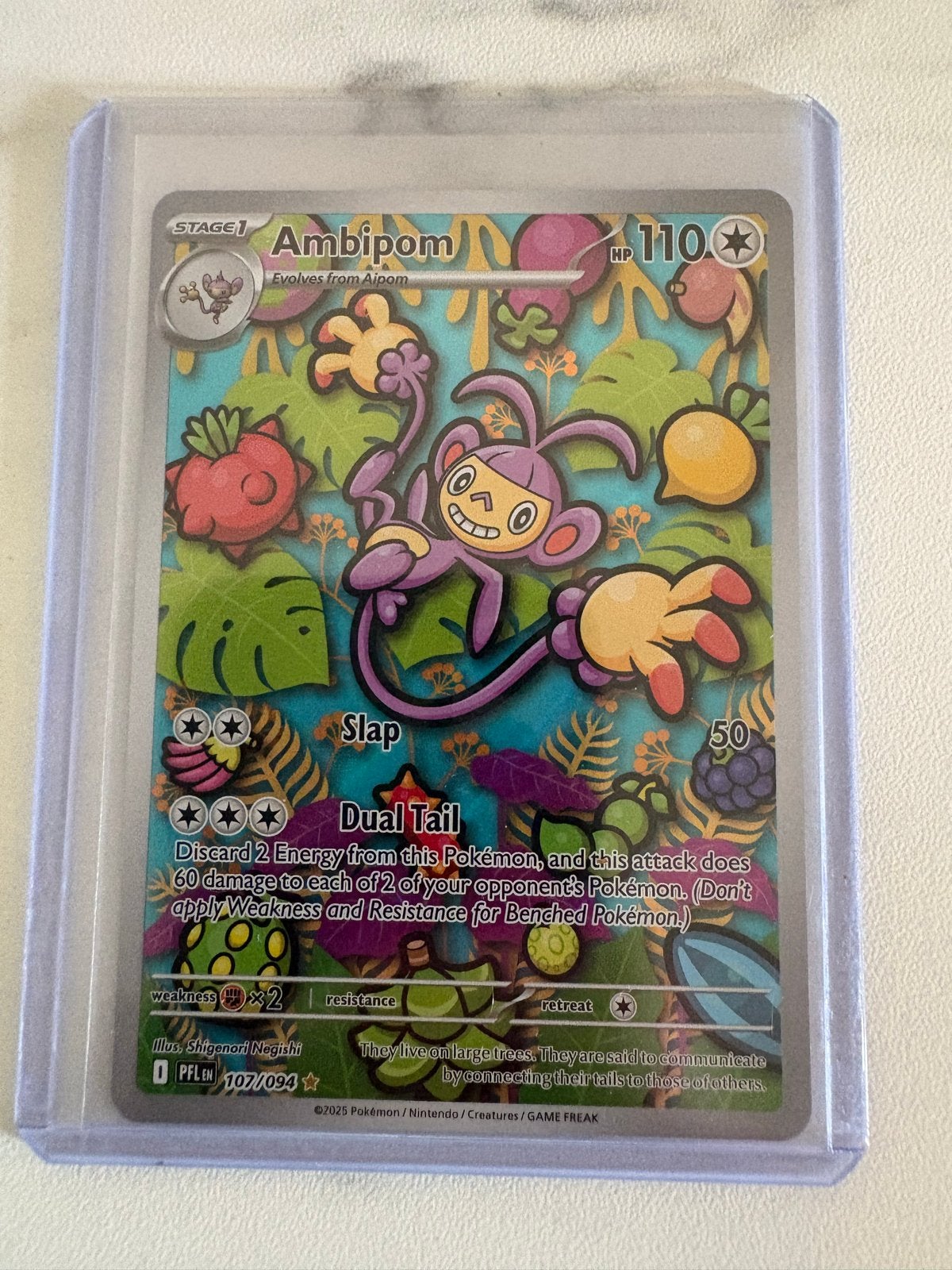 Ambipom 107/094 Pokemon kaart, Ophalen of Verzenden, Zo goed als nieuw, Losse kaart