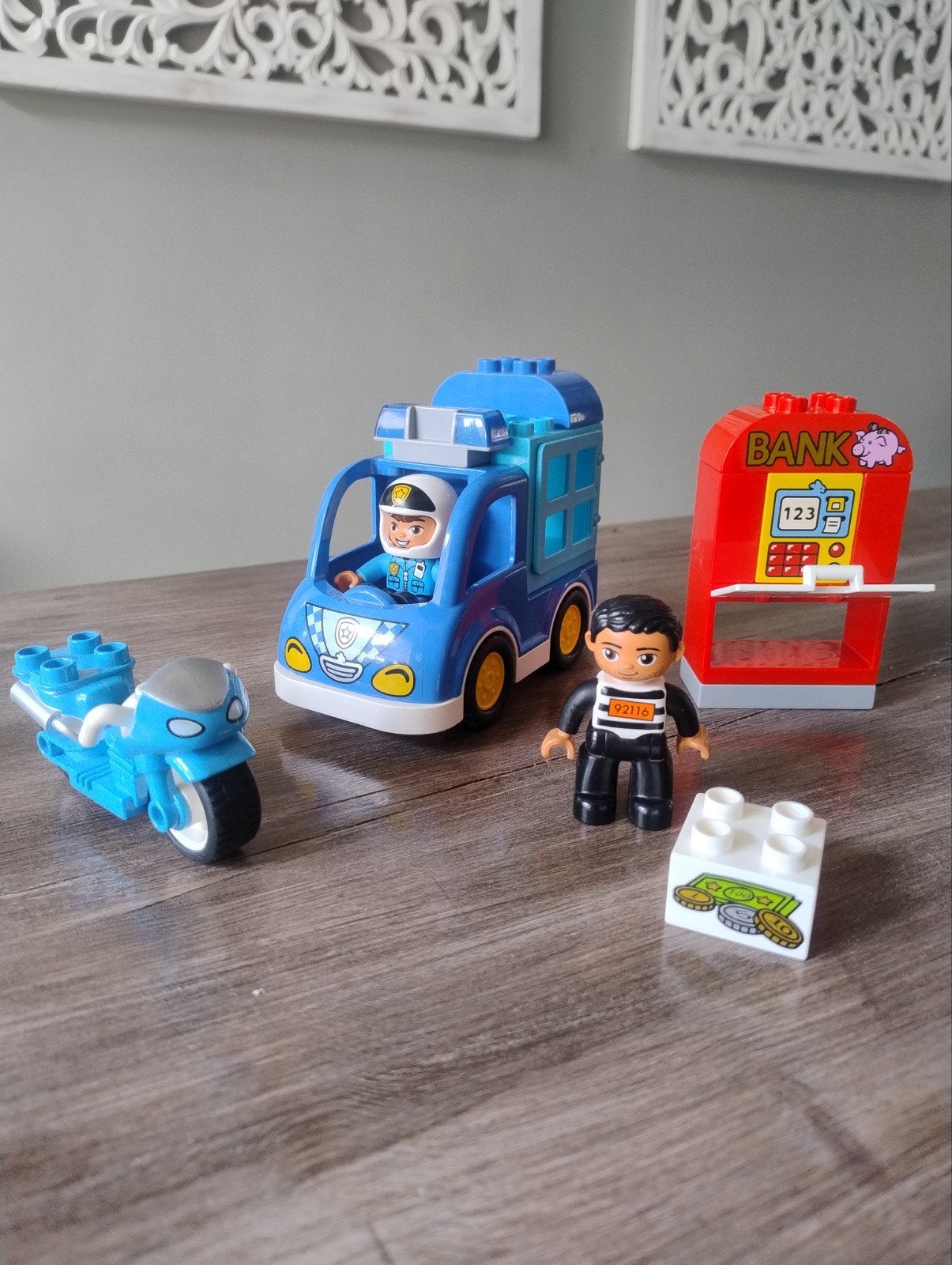 Duplo politie en bank, Ophalen, Zo goed als nieuw, Complete set, Duplo