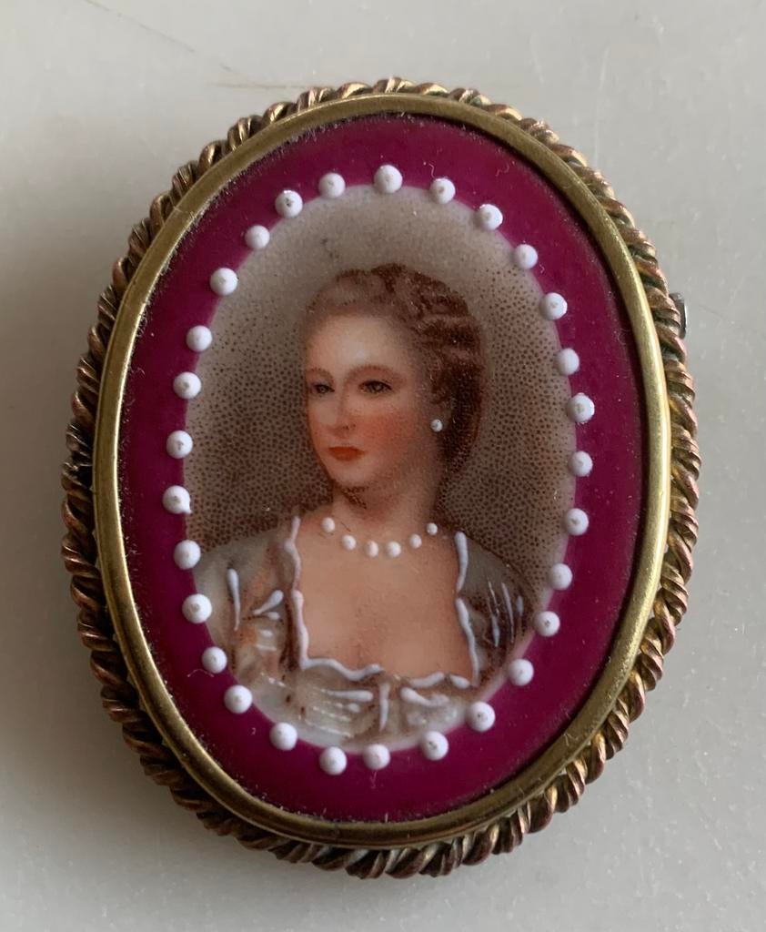 Limoges broche, Sieraden, Tassen en Uiterlijk, Ophalen of Verzenden, Zo goed als nieuw, Overige materialen
