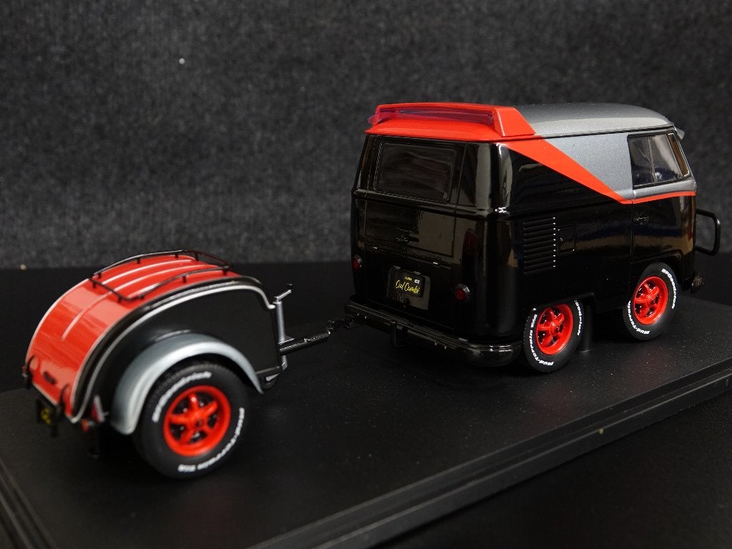 Solido 1:18 Volkswagen T1 Kool Kombi + Aanhanger The A-Team, Hobby en Vrije tijd, Solido, Auto, Solido, Onbekend