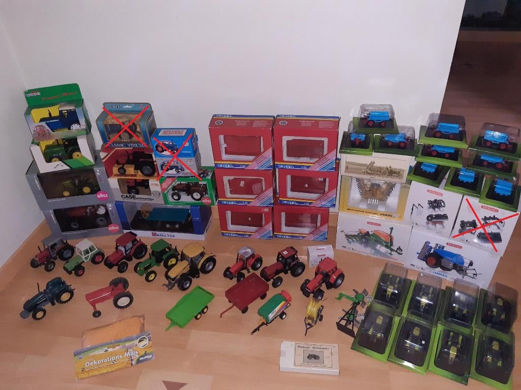 partij verzameling tractoren landbouwminiaturen, Hobby en Vrije tijd, Modelauto's | 1:32, Ophalen of Verzenden, Zo goed als nieuw