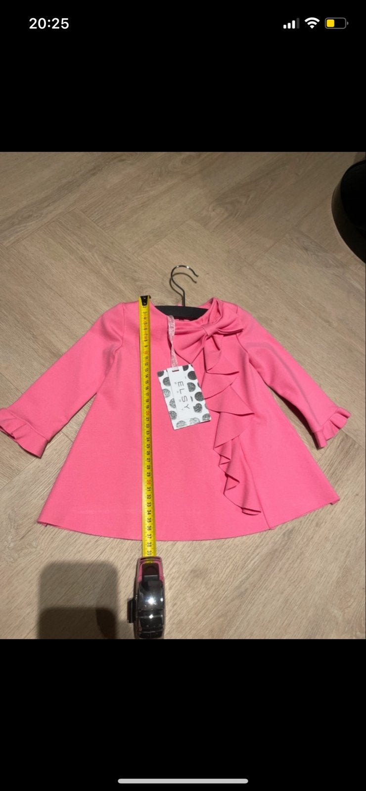 Elsy Roze Jurkje met Strik - Maat 9 maand, Kinderen en Baby's, Ophalen of Verzenden, Nieuw, Meisje, Jurkje of Rokje