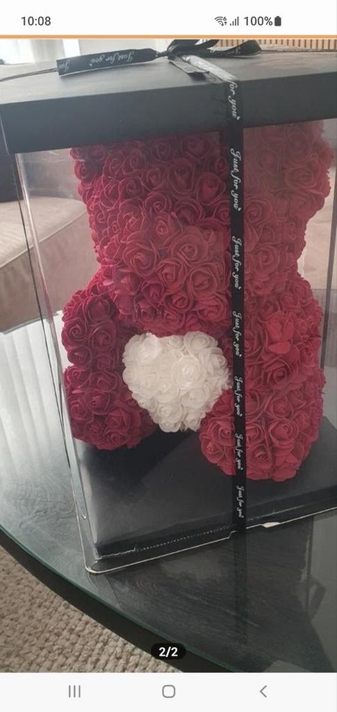 Grote Rozenbeer Kado - Perfect voor Valentijn of Verjaardag, Ophalen of Verzenden, Nieuw, Feestartikel, Verjaardag
