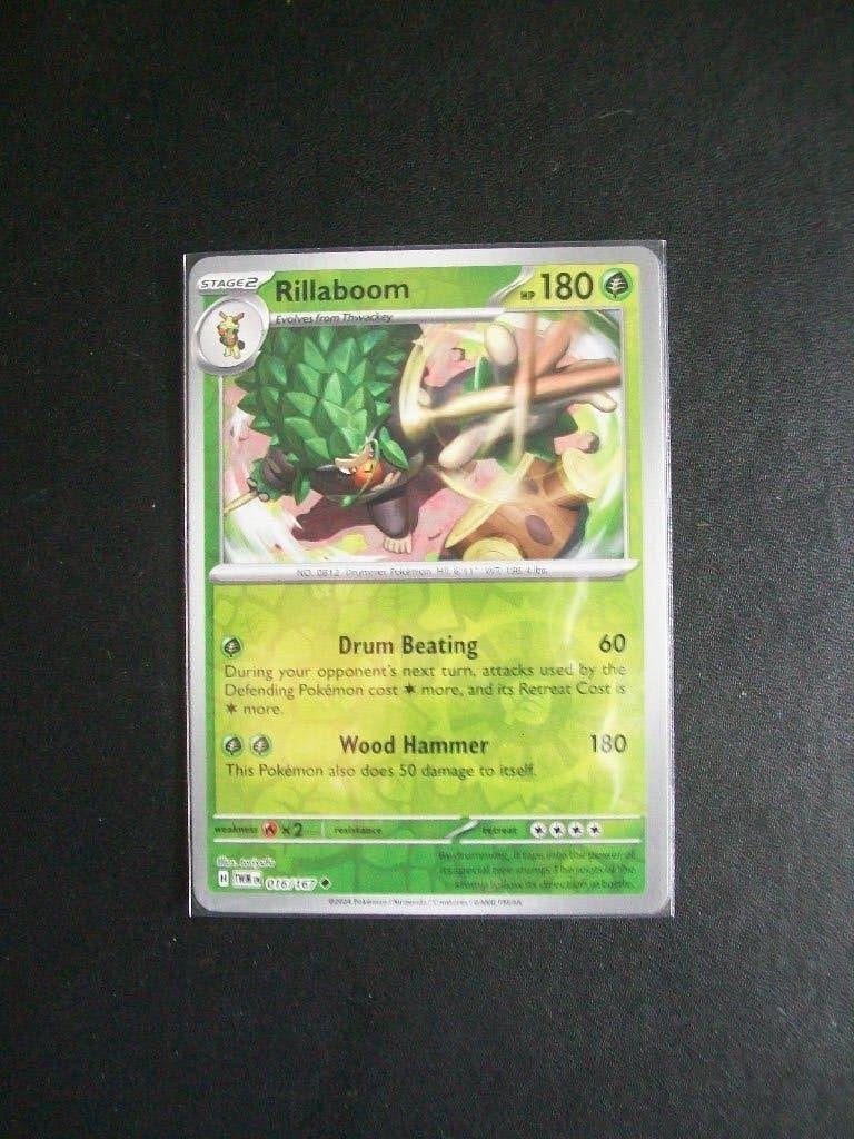 2550. Nieuwe Pokemon Kaart holofoil RILLABOOM HP180 (016/167, Verzenden, Nieuw, Losse kaart, Foil