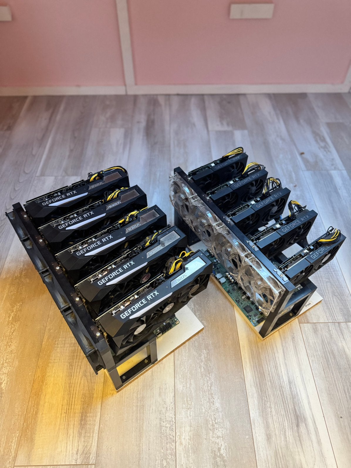 2x RTX Mining Rig / AI Workstation 5x RTX 3070 5x RTX 3060Ti, Computers en Software, Ophalen, GDDR6, PCI-Express 4, Zo goed als nieuw