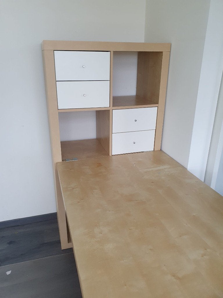 Kast met Bureau laatste kans, Ophalen, Gebruikt, 155 cm, Spaanplaat of MDF
