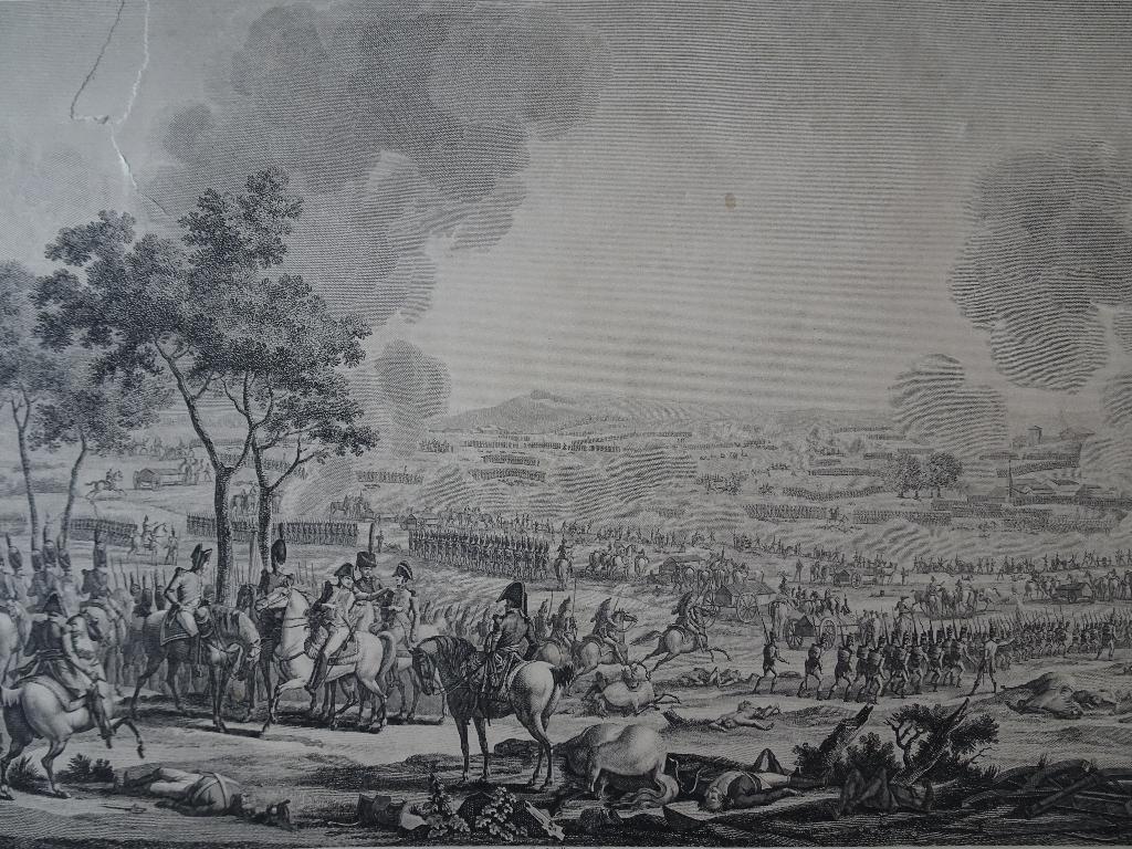 aquatint slag bij Wagram Wenen, Napoleon, LF Mariage, 1810, 1800 - 1899, Verzenden, Overige technieken, Militair