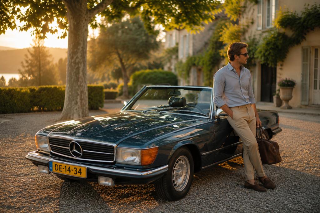 Mercedes 350 SL lage kilometerstand en origineel europees, Automaat, Achterwielaandrijving, Zwart, Cabriolet
