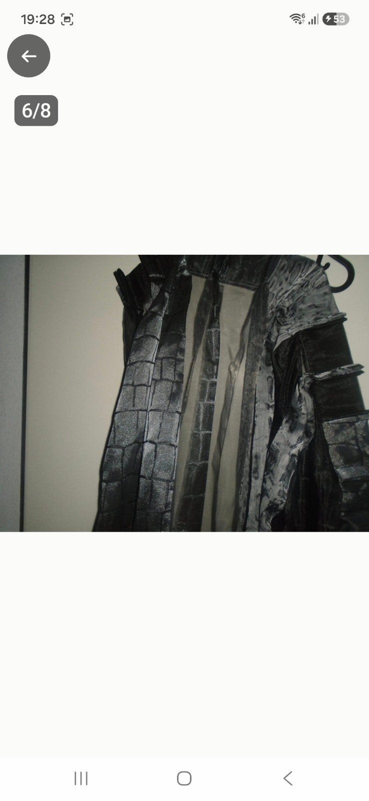 mooie set van 2 zwart/grijze inbetween vitrage., Huis en Inrichting, Vitrage, 263 cm, Loodveter, Zwart