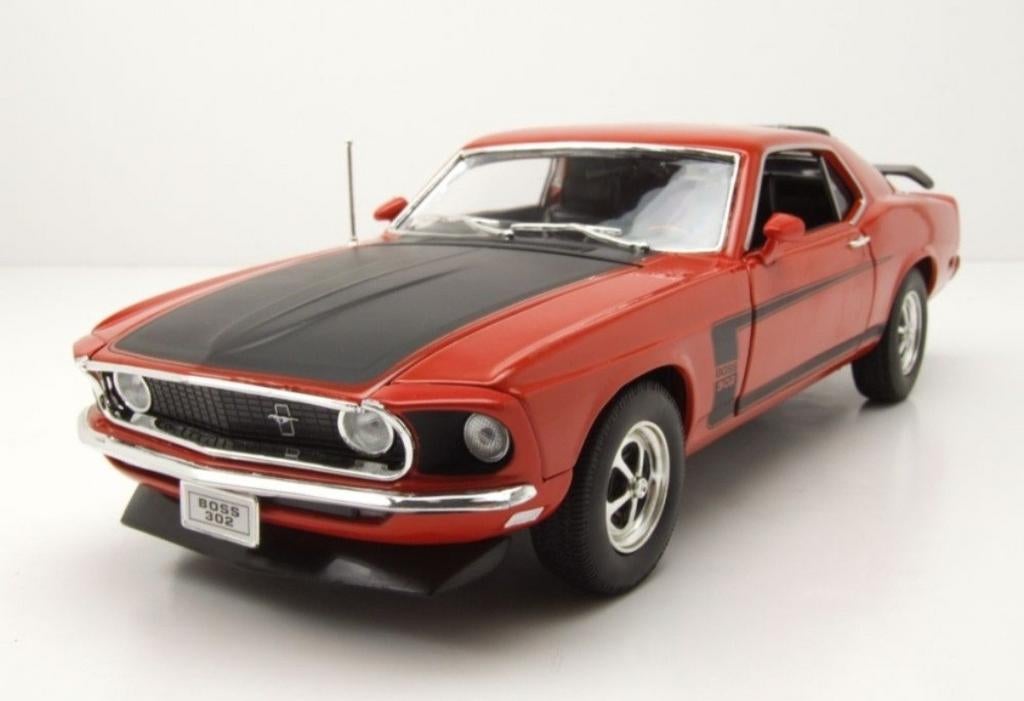 1:18 AANBIEDING! Ford Mustang uit 1969 Rood/Zwart Welly, Ophalen of Verzenden, Nieuw, Auto, Welly