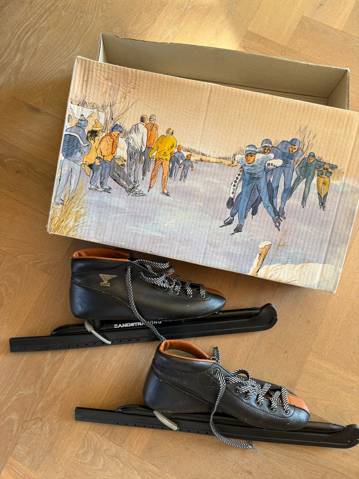 Vintage Zandstra Ving Noren schaatsen - Maat 40, Ophalen of Verzenden, Noren, Gebruikt, Zandstra