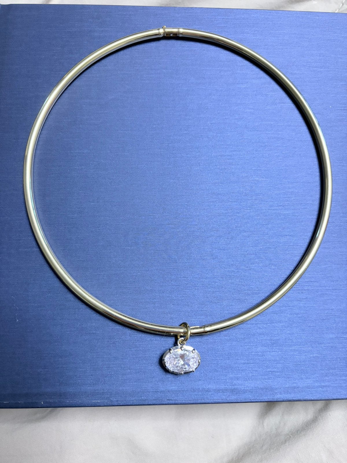 Torque ketting met oval lab saffier nieuw! Inc. vefzenden, Verzenden, Nieuw, Met edelsteen, Goud