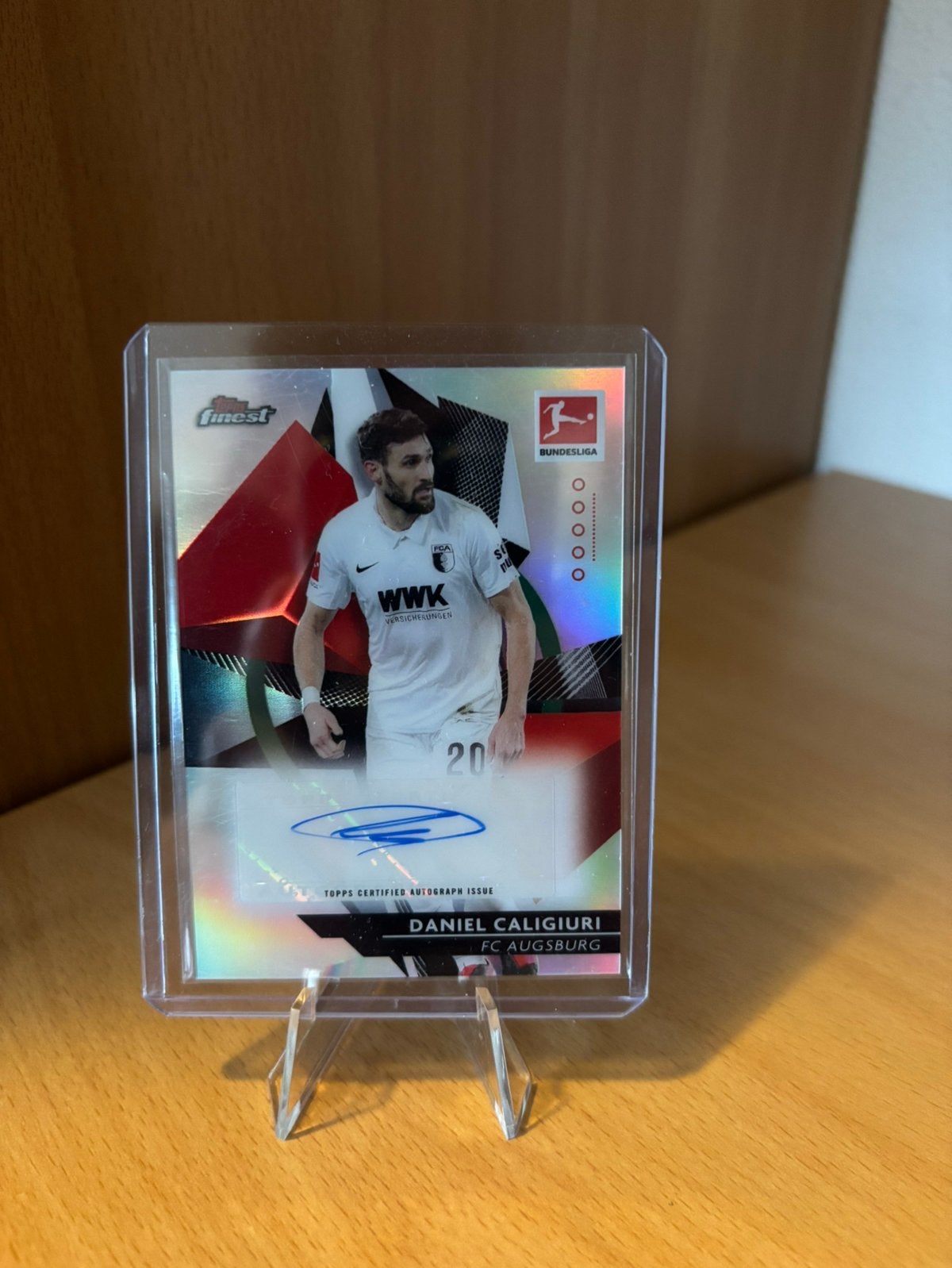 Daniel Caligiuri - Autograph - Augsburg - Topps Finest, Verzamelen, Ophalen of Verzenden, Zo goed als nieuw, Buitenlandse clubs
