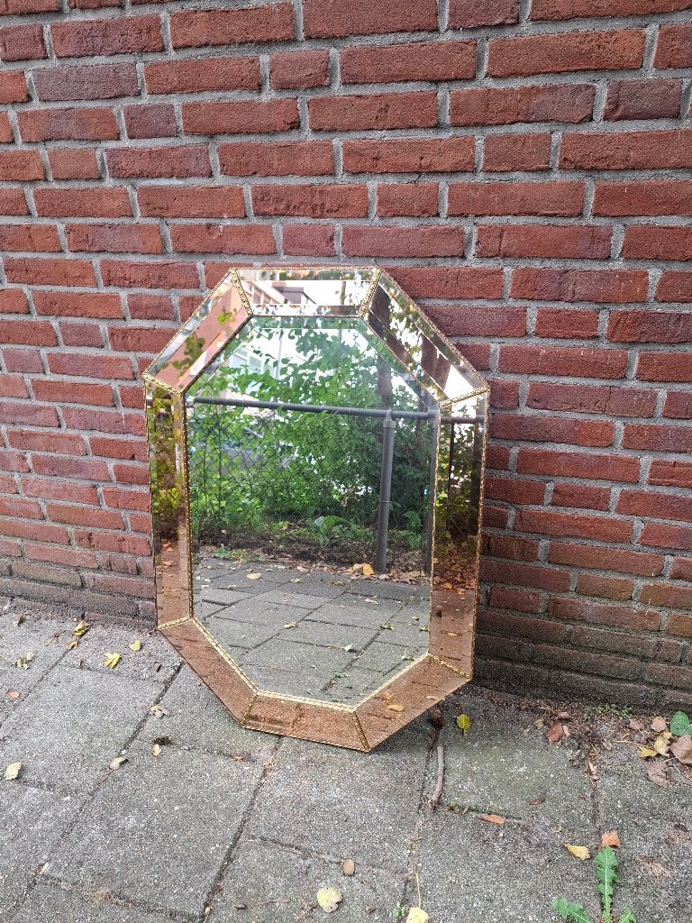 Venetiaanse Spiegel met Roze accenten 92x66, Huis en Inrichting, Ophalen, Gebruikt, Minder dan 100 cm, Rechthoekig