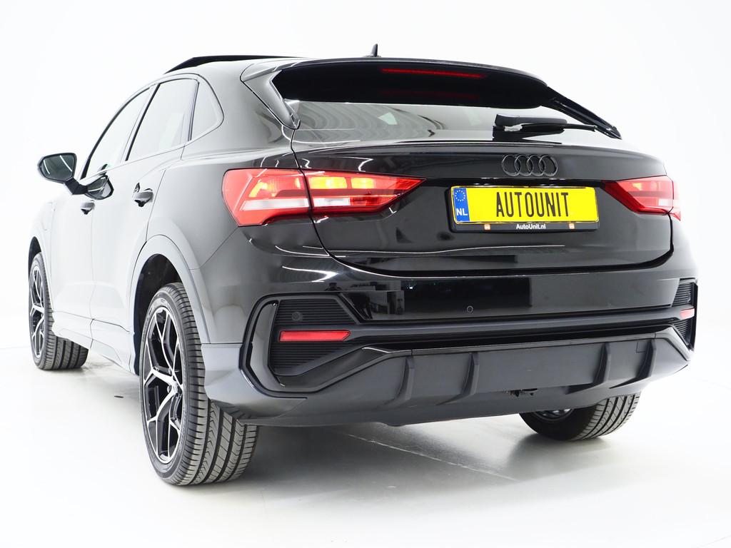Audi Q3 Sportback 45 TFSI e Full Black | Panoramadak | Leder, Gebruikt, Zwart, Zwart, Hybride Elektrisch/Benzine