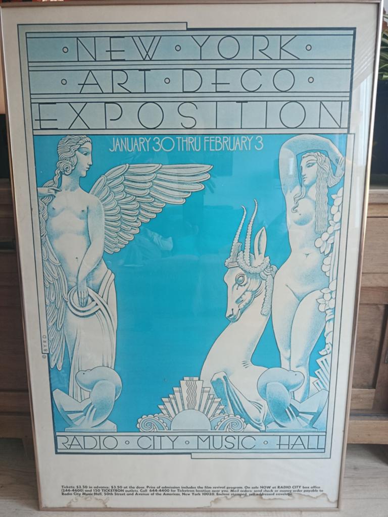 Originele Vintage Art Deco Exposition Poster (1974) – David, Ophalen
