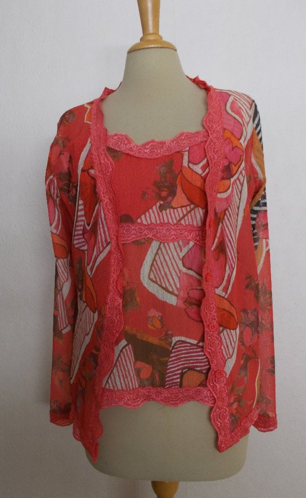 Leuke stretchy set van top met vestje van Lulu H! M, Maat 38/40 (M), Overige kleuren, Verzenden, Zo goed als nieuw