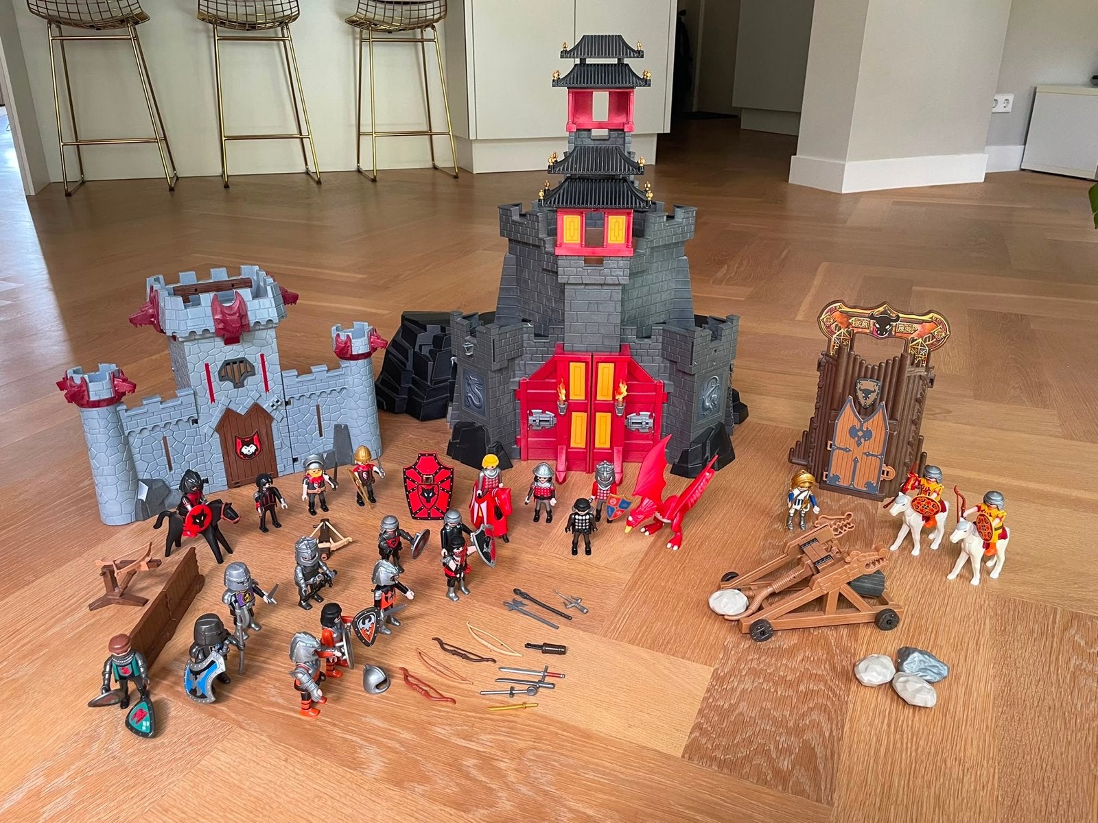 Playmobil Kasteel met ridders en draak, Gebruikt, Complete set, Ophalen of Verzenden, Kasteel/Fort