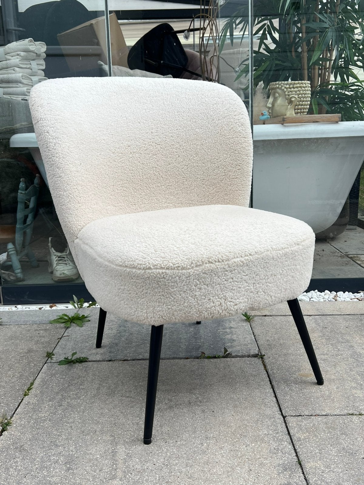 Witte teddy stoel fauteuil -77x69x60 cm weinig op gezeten, Huis en Inrichting, Fauteuils, Ophalen of Verzenden, Zo goed als nieuw