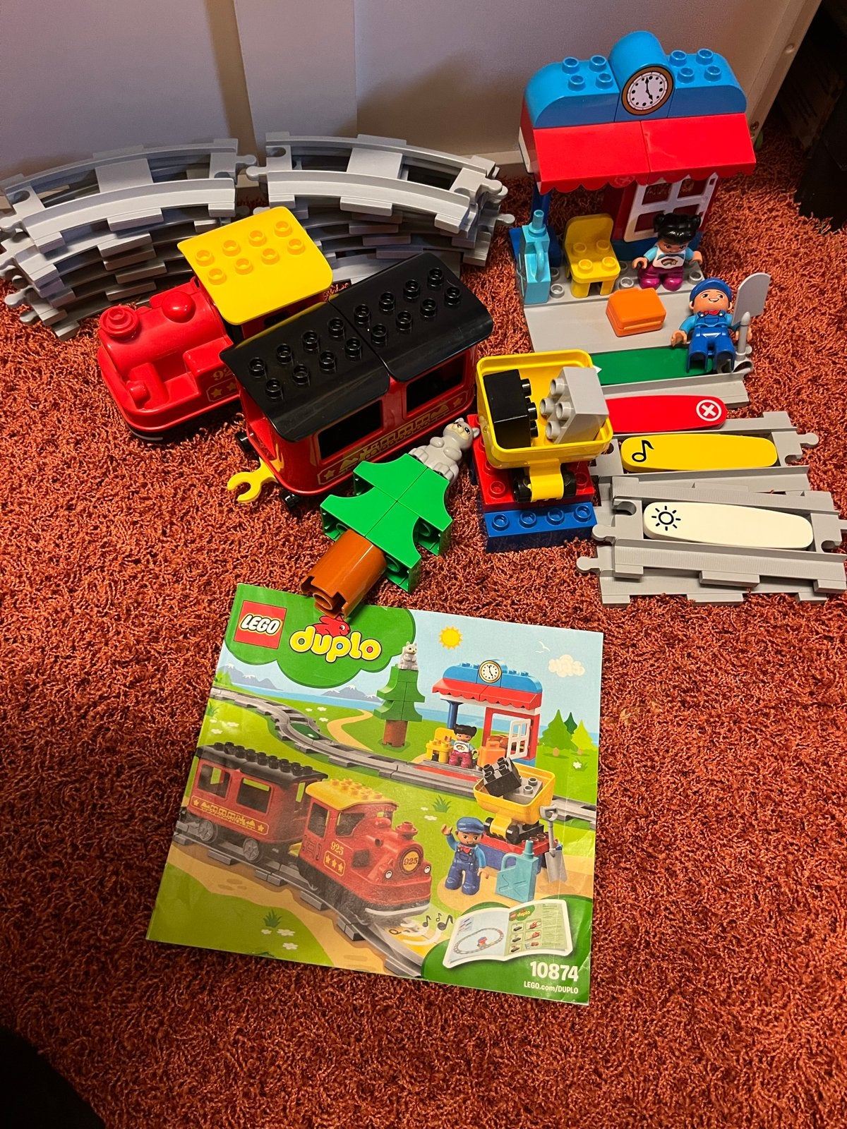 Lego Duplo Trein set 10874 met extra rails 10882 2x, Ophalen, Overige thema's, Zo goed als nieuw, Compleet