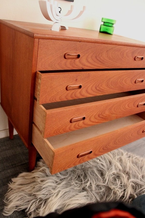 Jaren 60 teakhouten Deense vintage design ladekast, Gebruikt, -, -, DEENS MID CENTURY DESIGN
