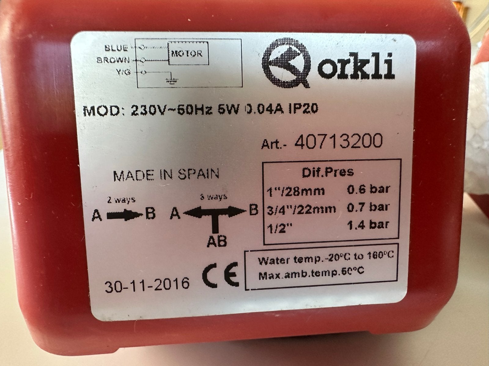 Nieuwe Orkli drieweg 3 Zoneklep 230V~50Hz 5W (2 stuks), Minder dan 30 cm, Overige typen, Nieuw, Minder dan 60 cm