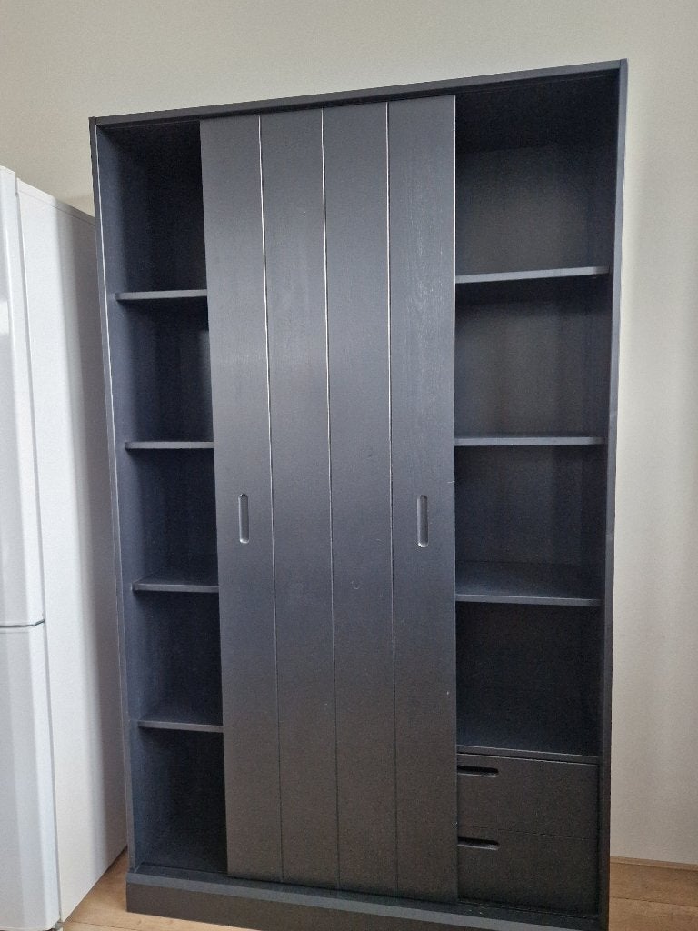 WOOOD schuifdeur kast, Ophalen, 100 tot 150 cm, 200 cm of meer, Zo goed als nieuw