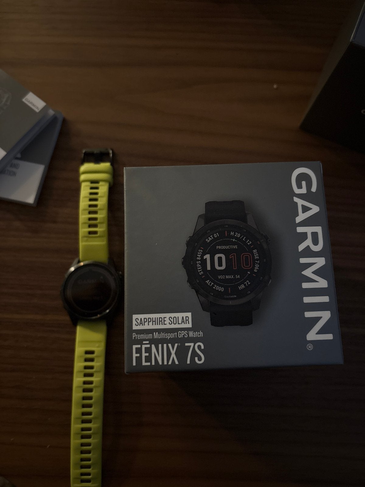 Garmin Fenix 7S Sapphire Solar GPS Smartwatch Geel, Afstand, Geel, Ophalen of Verzenden, Zo goed als nieuw
