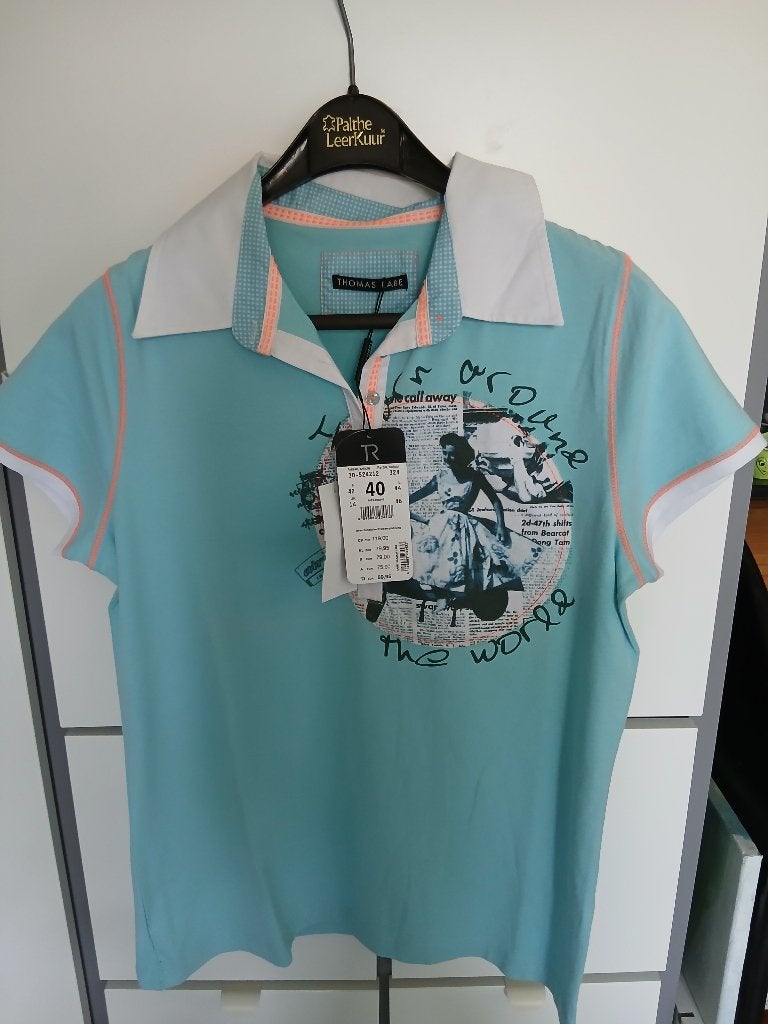 Nieuwe Thomas Rabe Polo Shirt Maat 40 (M), Maat 38/40 (M), Thomas Rabe, Blauw, Nieuw