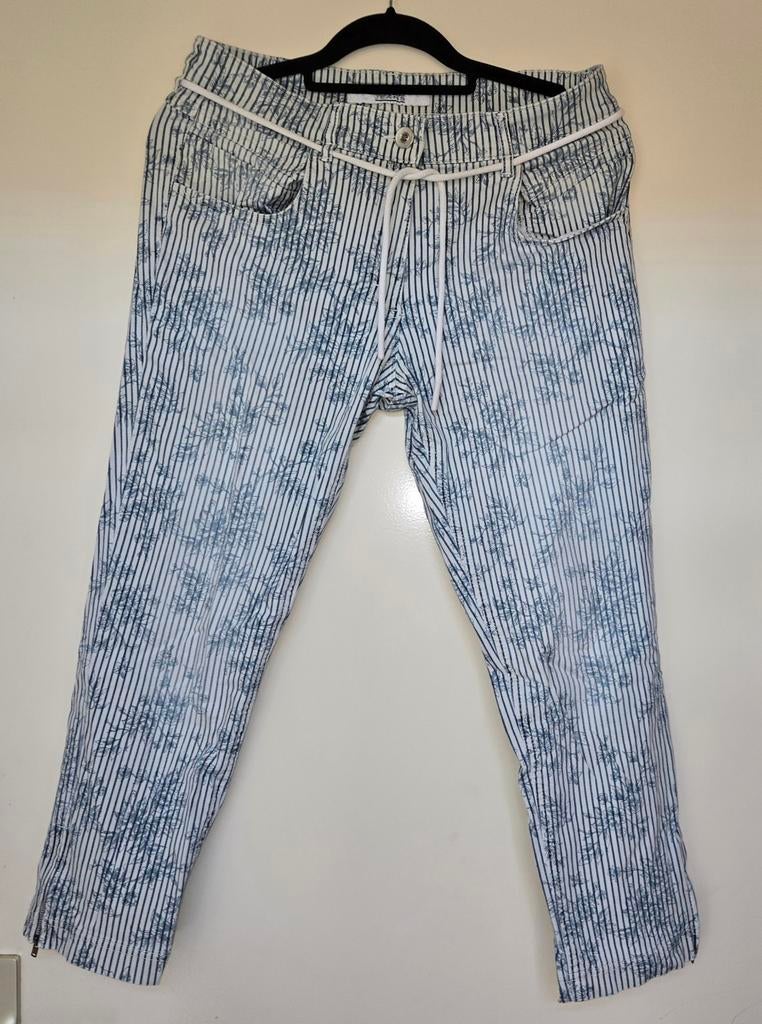 Zerres Jeans met blauwe print en streepdetails - Maat 40, Blauw, Ophalen of Verzenden, W30 - W32 (confectie 38/40), Gedragen