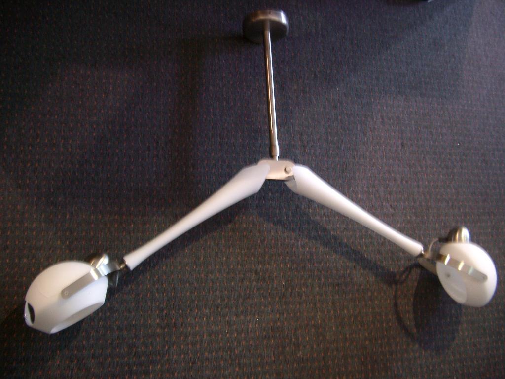 Vistosi plafond lamp dubbele arm - geheel glas, Ophalen of Verzenden, Zo goed als nieuw, Glas, Design