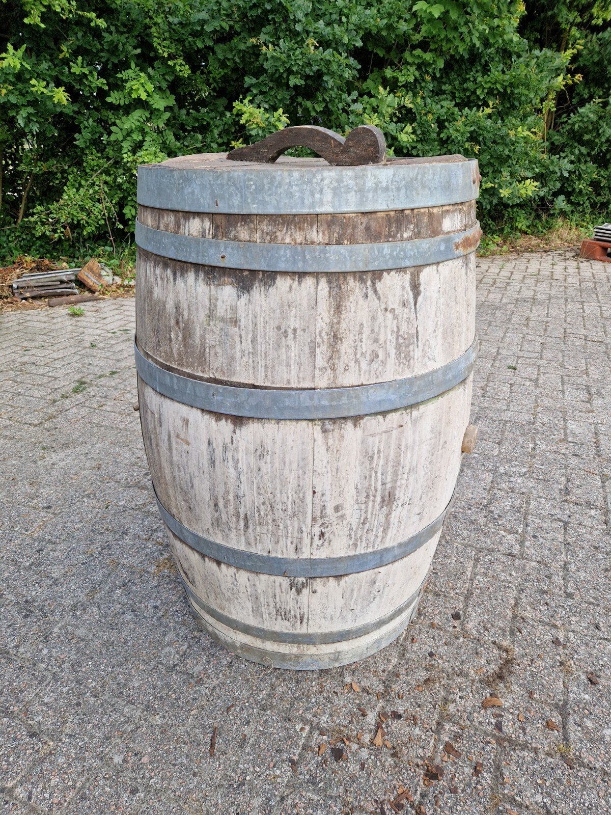 Regenton. Hout., 150 liter of meer, Ophalen, Gebruikt, Hout