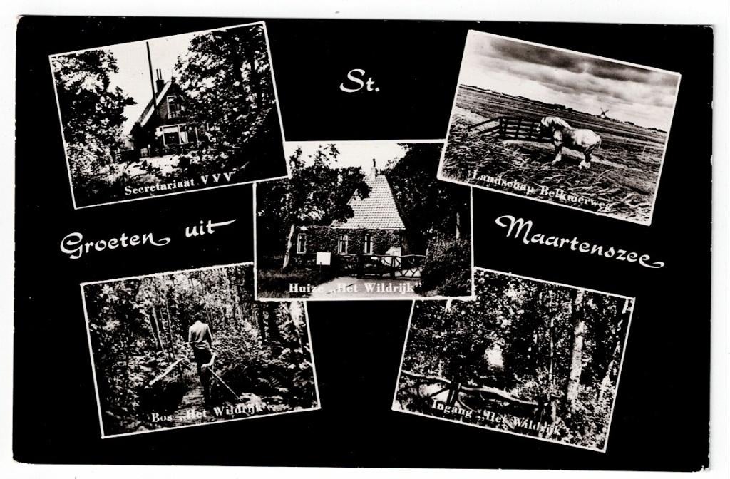 Sint Maartenszee 1958. Groeten uit., Verzamelen, Ansichtkaarten | Nederland, Ophalen of Verzenden, 1940 tot 1960, Gelopen, Noord-Holland