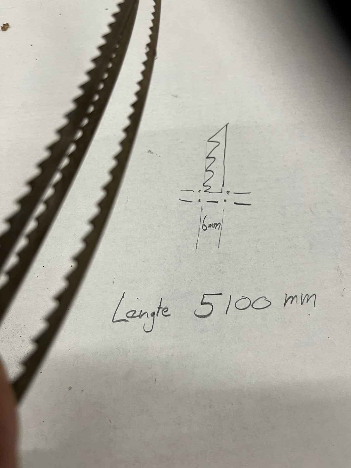 Lintzaagblad 5100mm x 6mm - Nieuw, Ophalen, Nieuw, Lintzaag
