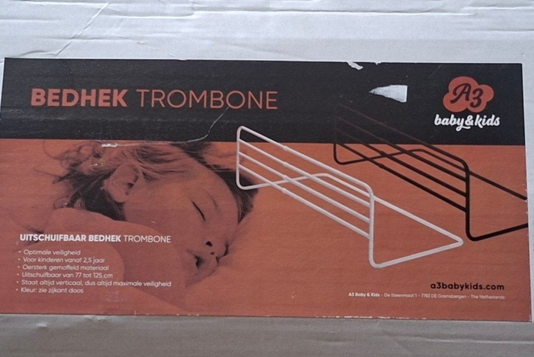 Bedhek Trombone Zwart - Uitschuifbaar en Veilig, Ophalen, Zo goed als nieuw