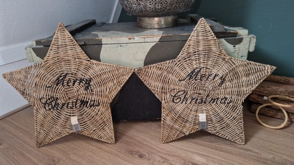 Rivièra Maison Rustic Rattan "Merry Christmas" sterren, Huis en Inrichting, Ophalen of Verzenden, Zo goed als nieuw