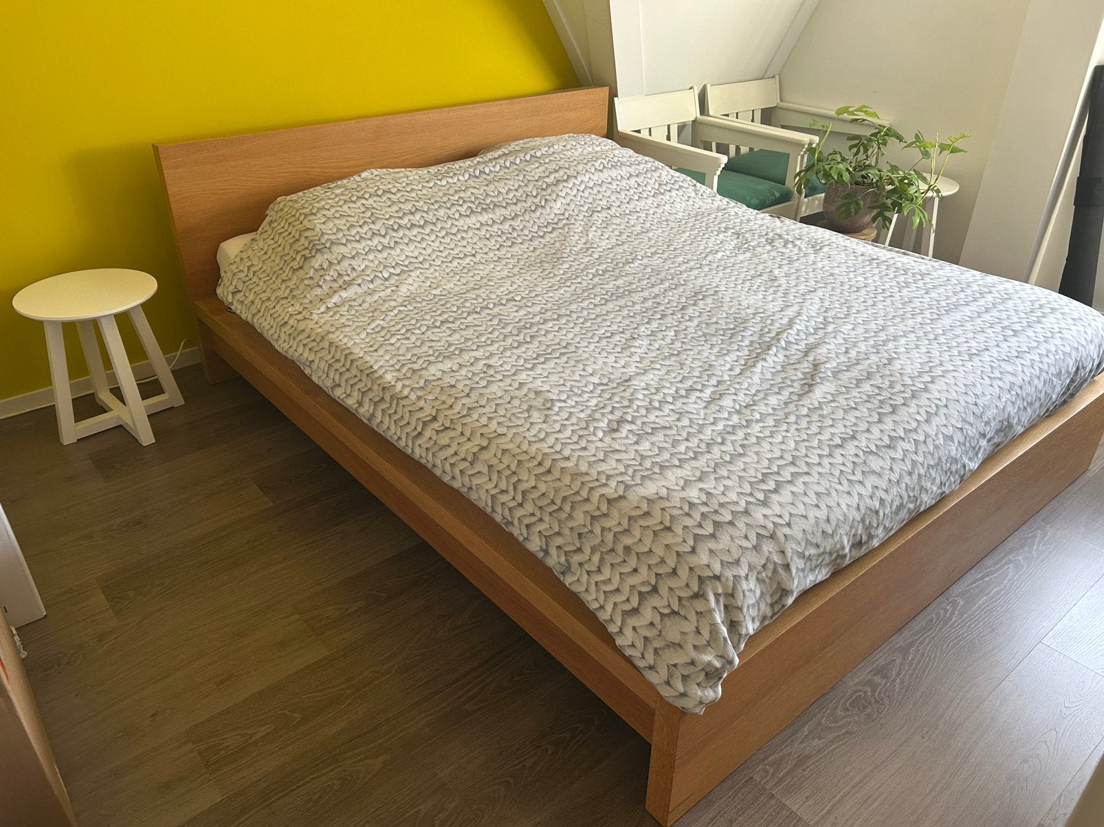 Bed 160x200 cm, Ophalen, Tweepersoons, Hout, 160 cm