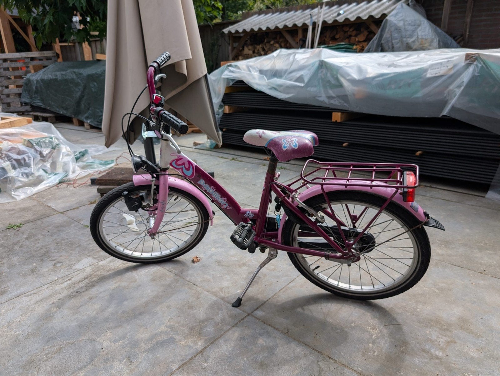 Roze kinderfiets 20 inch - Zo goed als nieuw, Ophalen, Loekie, Zo goed als nieuw, Terugtraprem