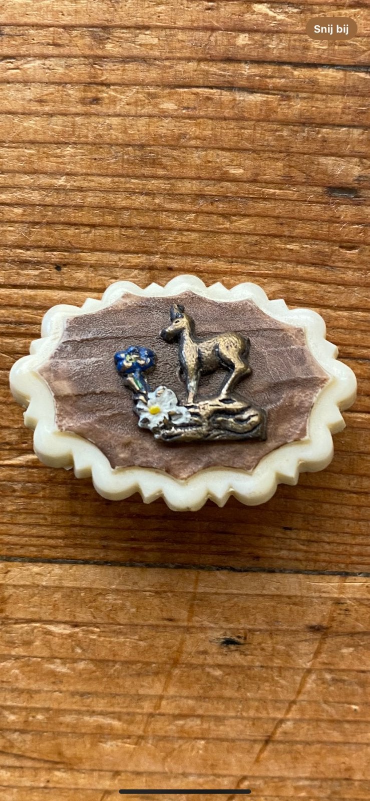 Jaren ‘60 broche met hertje, Ophalen of Verzenden, Gebruikt, Overige materialen