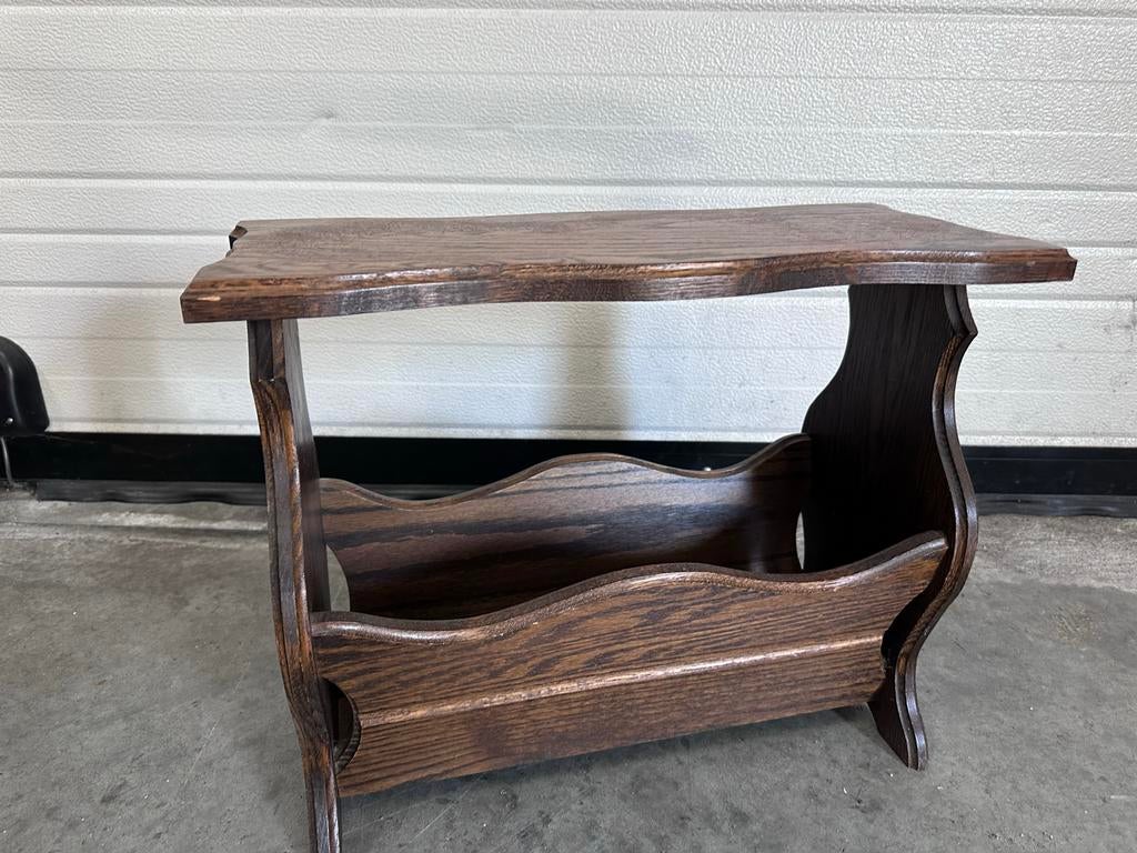 Vintage eiken houten lektuurbak / tijdschriftenhouder, Huis en Inrichting, Woonaccessoires | Krantenbakken en Lectuurbakken, Ophalen